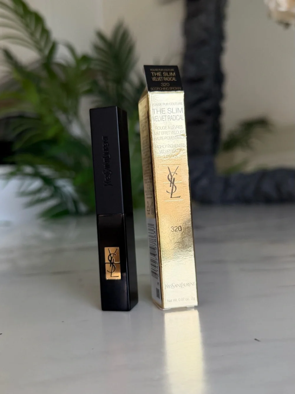 YSL Rouge Pur Couture The Slim Velvet Radical Lipstick 320 Scorching Brown New